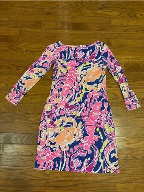 Lily Pulitzer Women’s Pink & Navy Printed Sheath Dress